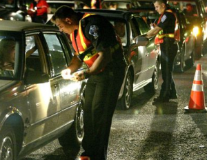 Photgraph of DUI checkpoint being conducted